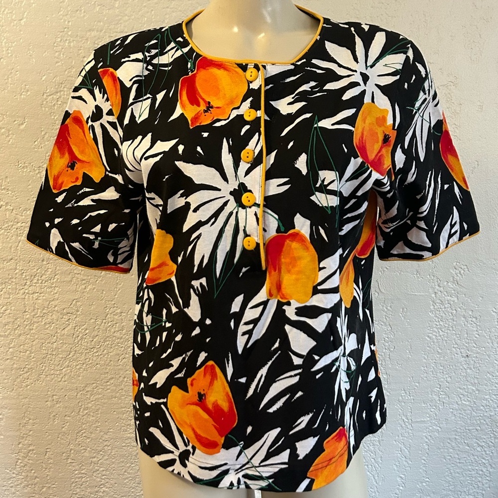 Vintage Evan Picone 2-Piece Floral Cotton Skirt Suit NWT M/L 90s Tropical Print